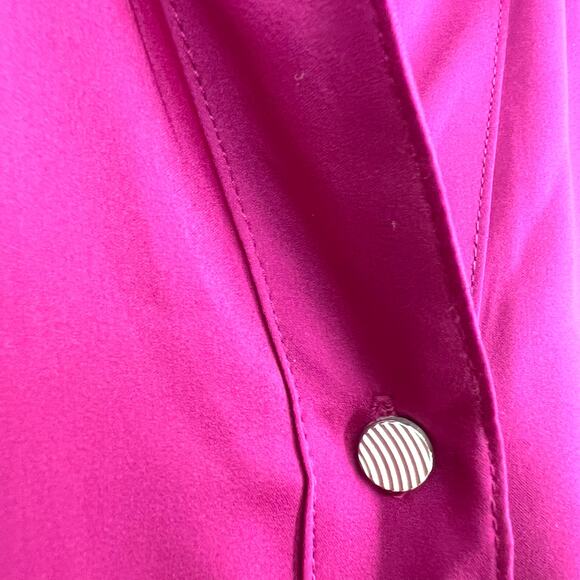 Chicos LARGE 2 Formal Long Sleeve Deep Fuchsia Elegant Dinner Blouse Shirt Top - Picture 5 of 8